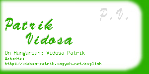 patrik vidosa business card